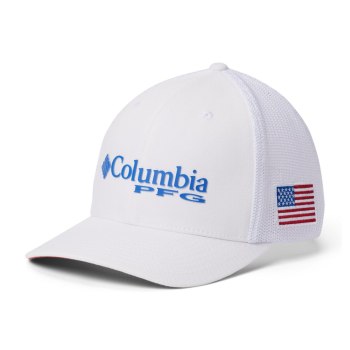 Columbia Petten Dames, PFG Mesh Ball - USA Wit Blauw, 43BKDQIUL